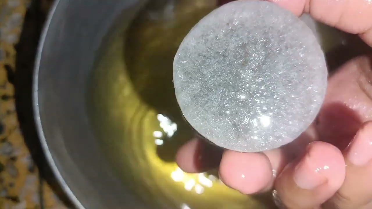 Crystalize Cup Shaped Mothbar Bathing in Fuel and Crushing With Hand #asmr #youtubeshorts #video 
