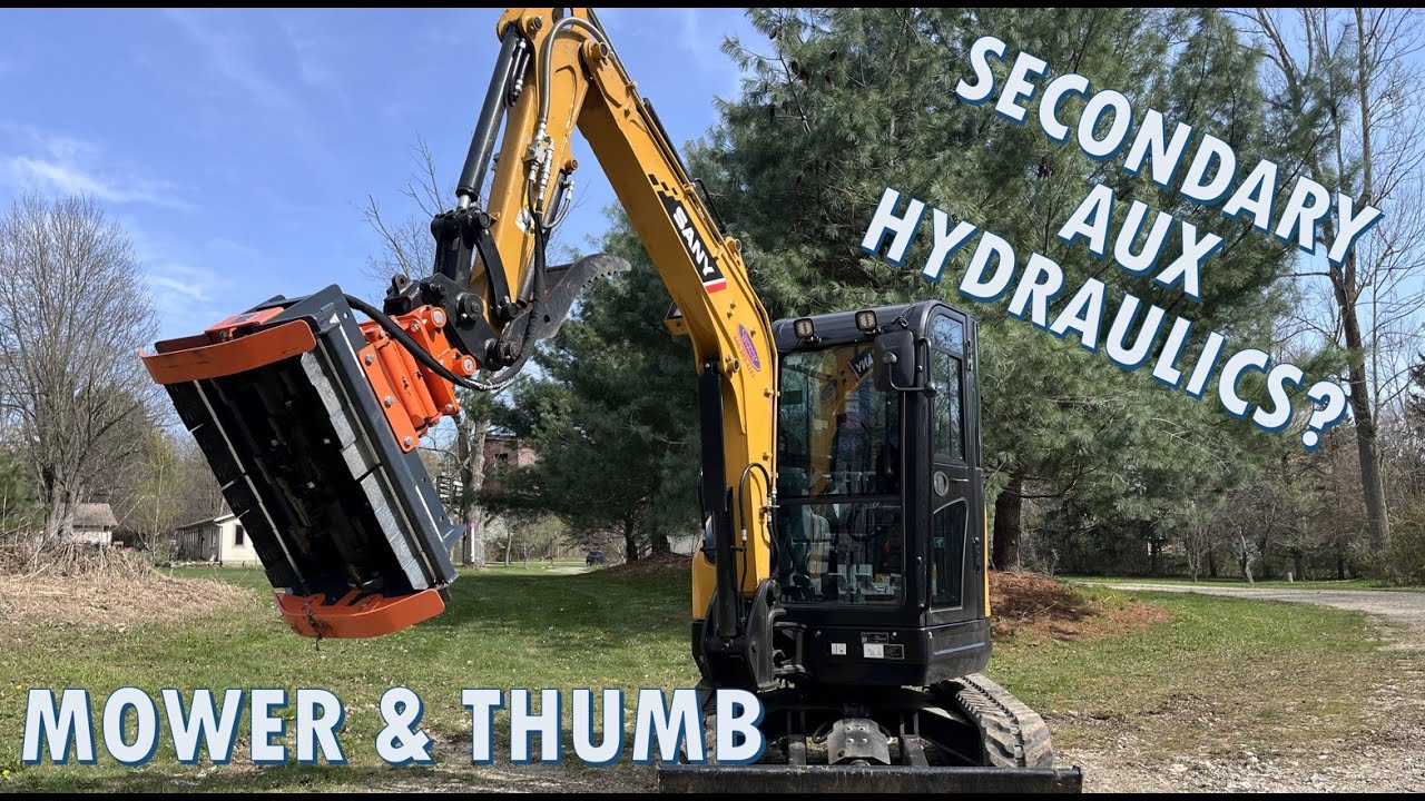 SANY SY35U Hydraulic Mod: Brush Cutter + Thumb? Here's How!