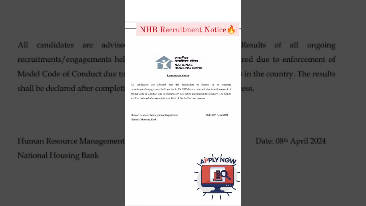 NHB Recruitment Notice | NHB vacancy | National Housing Bank | #nhb