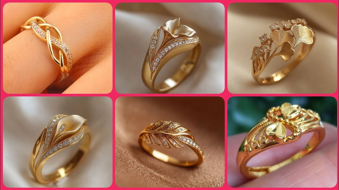 Lightweight gold finger ring designs//beautiful wedding ring design//new ring design 