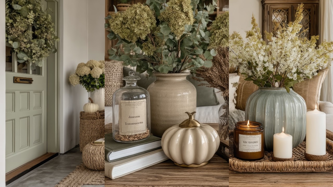 🍂 2025’s Top Rustic Fall Decor Trends: Sage Green & Cream Elegance (Soothing & Stylish Ideas!)