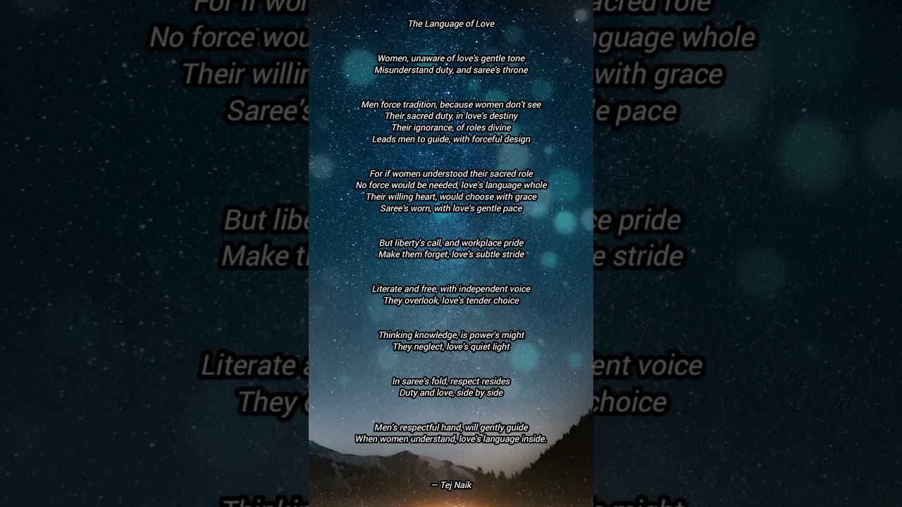 self written poetry on language of love