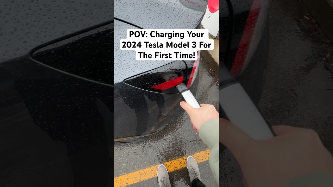 POV: Charging Your 2024 Tesla Model 3 For The First Time! #tesla