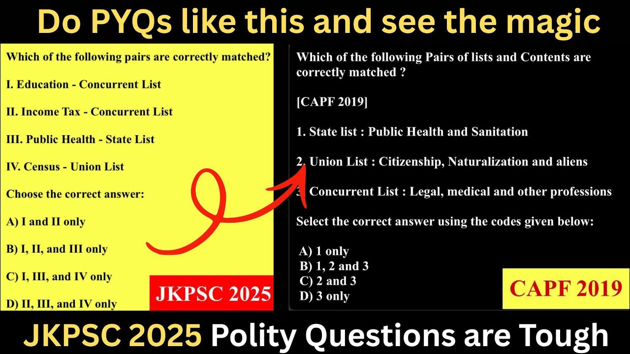 JKPSC 2025 Polity Questions and their weird rishta with PYQs | Part-1 | 