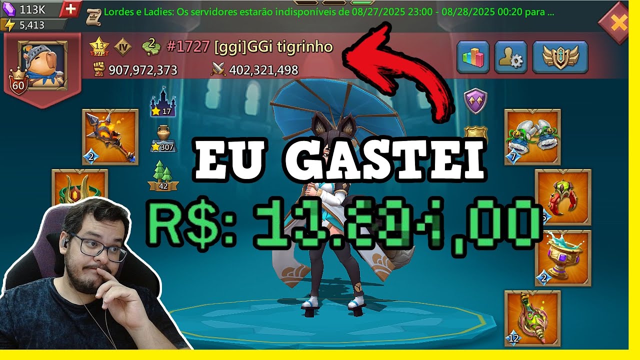 QUANTO GASTEI PARA FAZER A CONTA NOVA? Lords Mobile