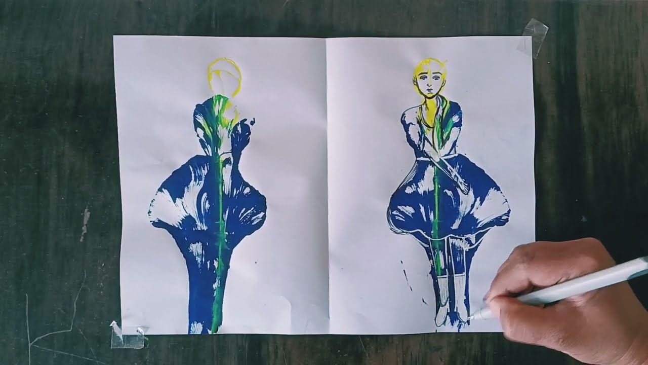 Thread art how to draw little girl thread painting step by step thread painting 