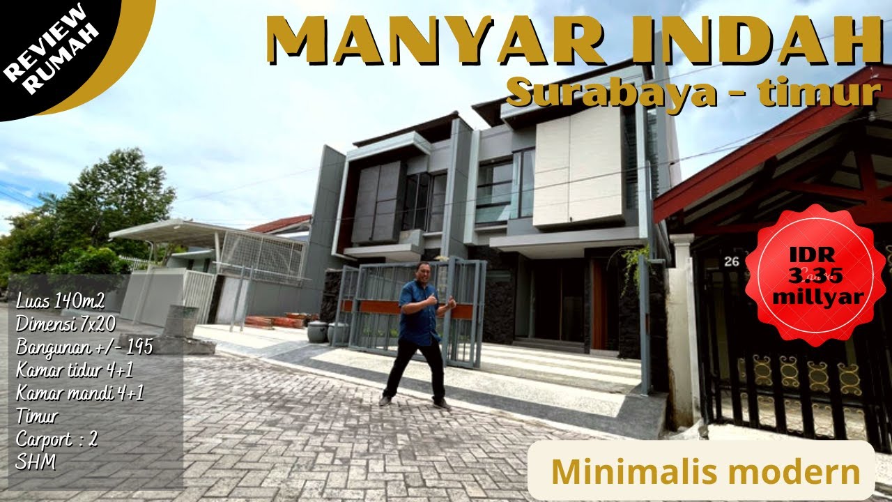 Rumah minimalis modern Manyar indah surabaya timur, rumah rasa villa ngak percaya? buktikan!