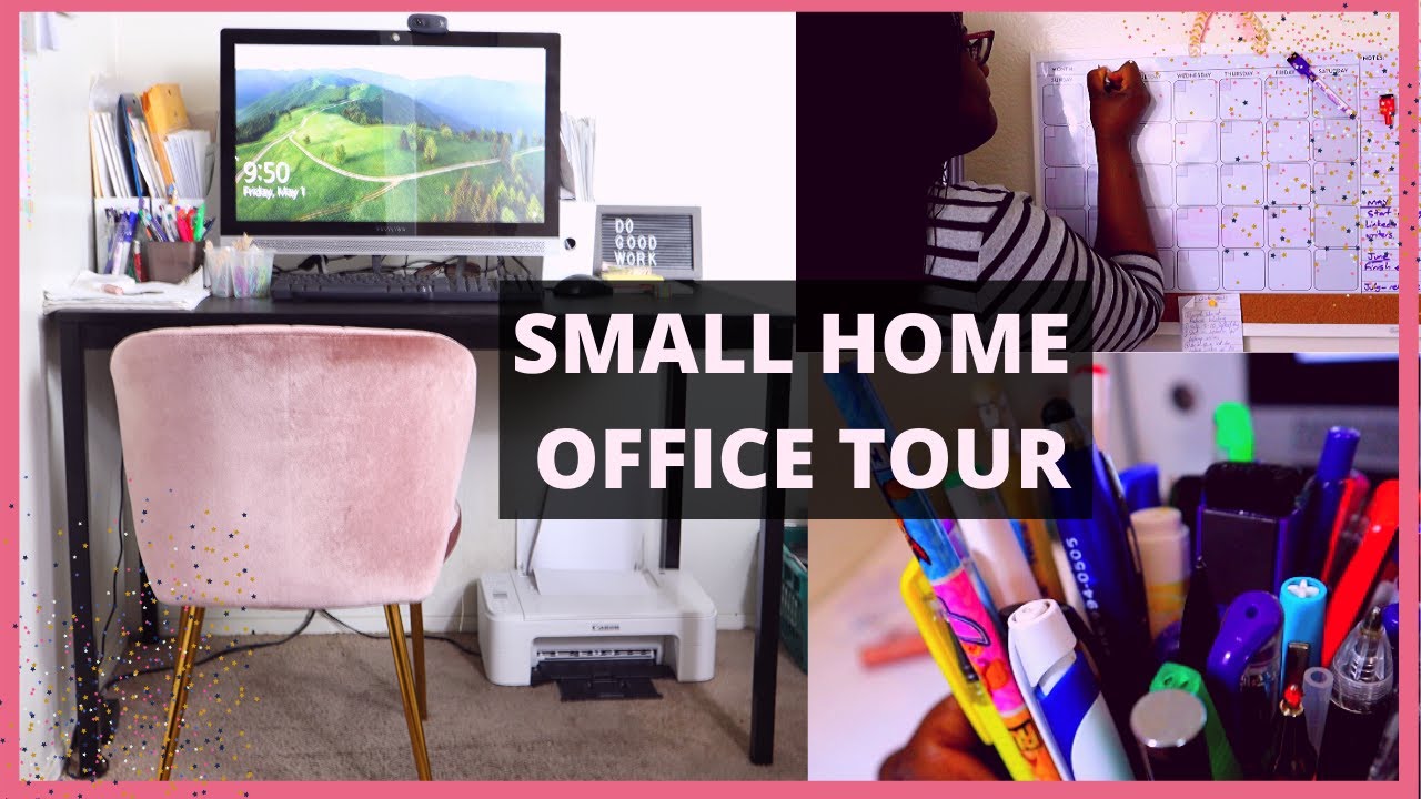 SMALL APARTMENT WORKSPACE TOUR | DIY tiny home office | home office tour small