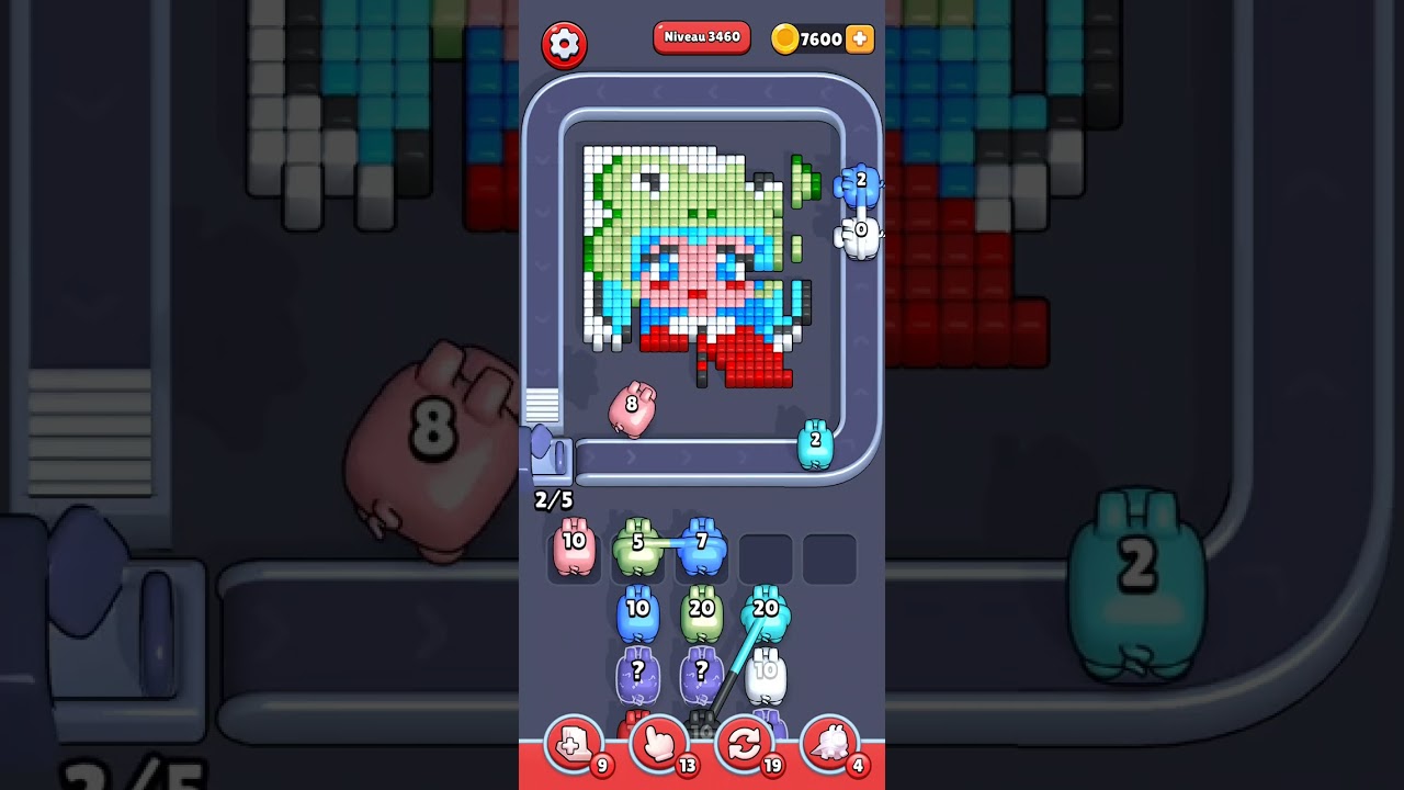 Pixel Flow Level 3460 Very Hard - The one with the frog doll