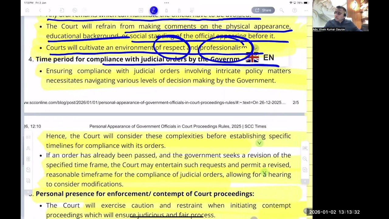 Legal Episode-02/2026- Rules on Personal Appearance of Government Officials in Court Proceedings 