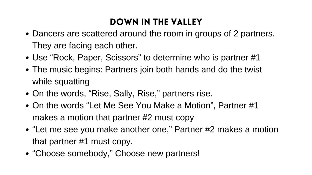 Down in the Valley Dance