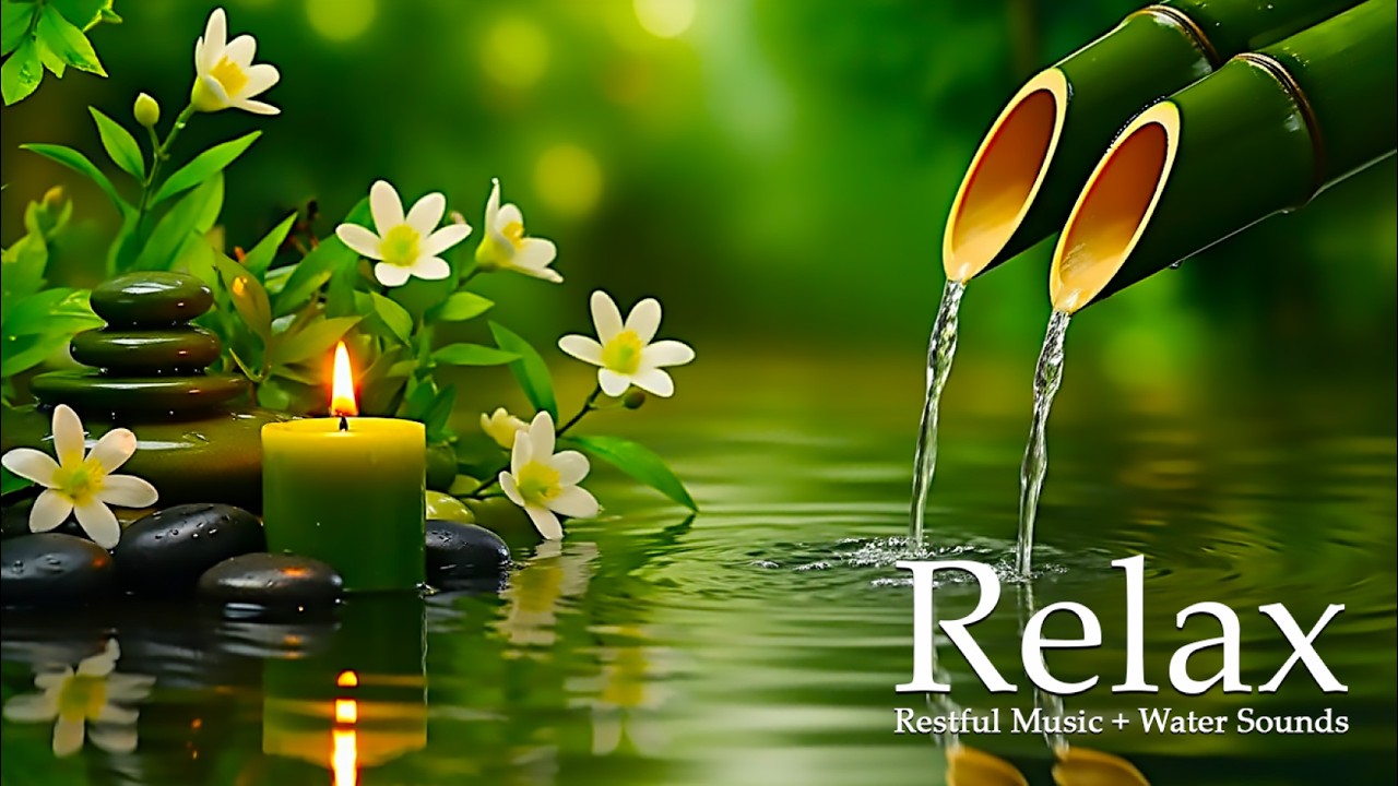 Deep Calm Sleep Piano with Bamboo Water Sounds 🌿 Healing and Serenity