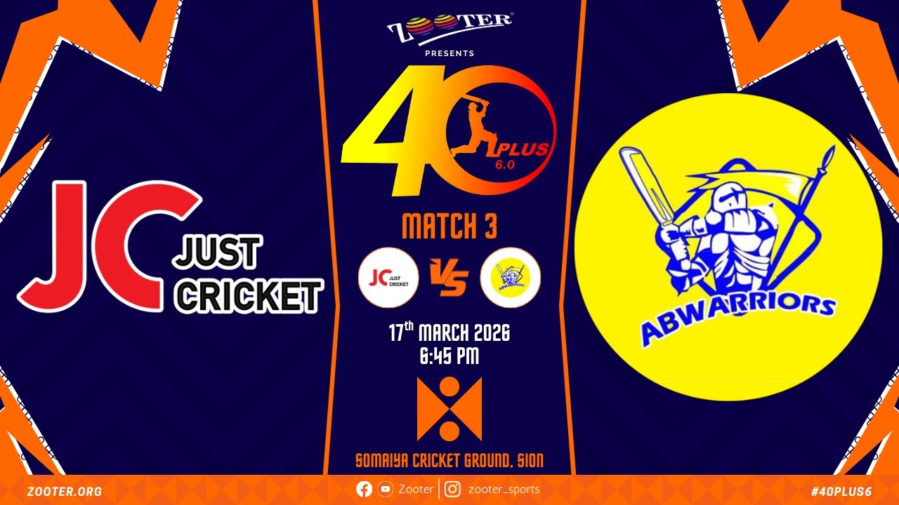 JUST CRICKET VS AB WARRIORS | 40 PLUS 6.0 | DAY 3 | MATCH 3