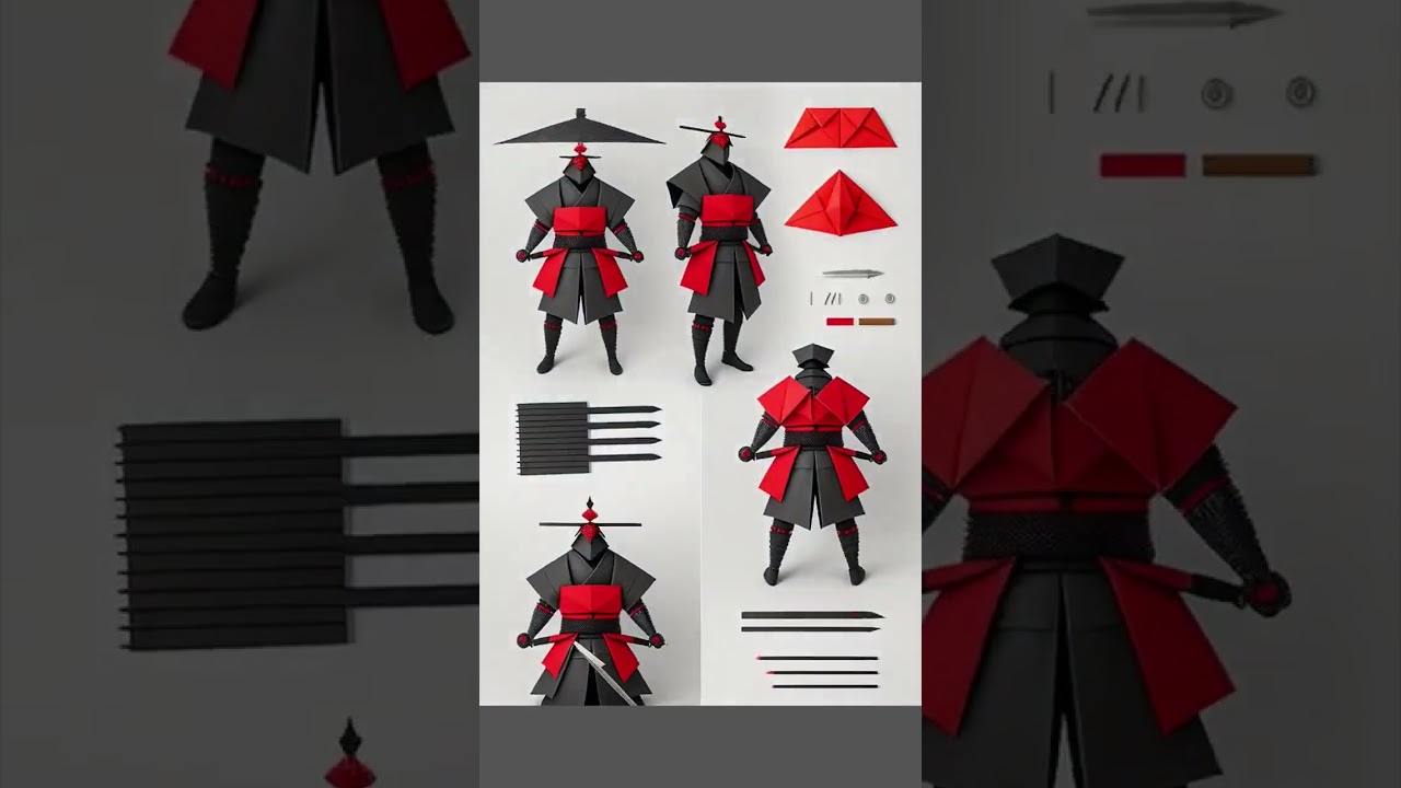 Samurai origami #shorts #stablediffusion #animation
