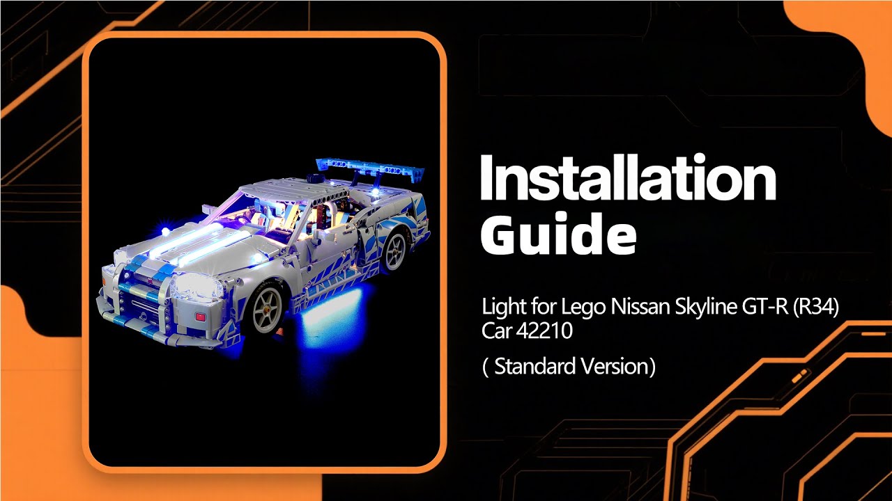 Light Kit For LEGO 42210 Nissan Skyline GT-R (R34) Car (Standard Version) Video Installation Guide