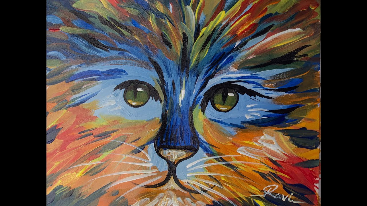 Cat Acrylic Painting | Cute Painting