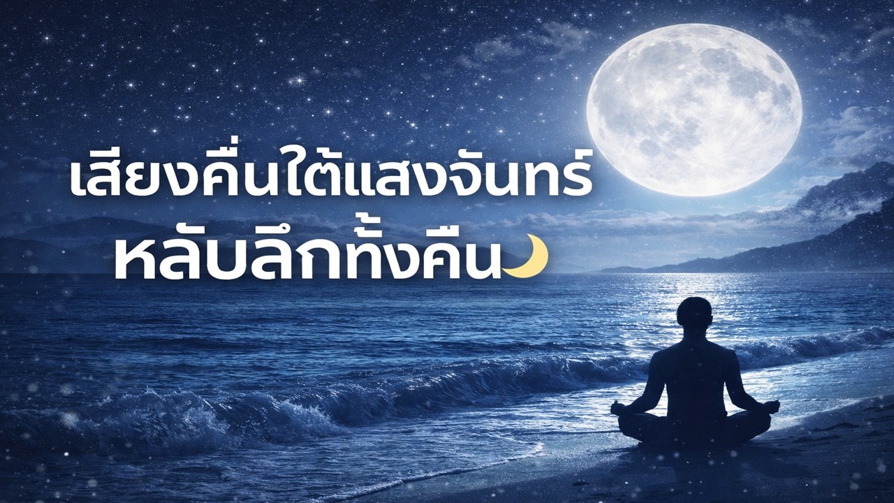 เสียงคลื่นทะเลยามคืนใต้แสงจันทร์