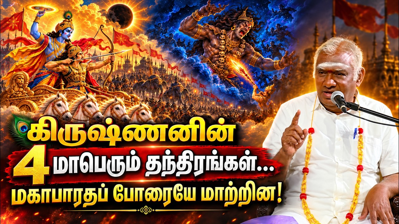 கிருஷ்ணனின் 4 மாபெரும் தந்திரங்கள்&hellip; மகாபாரதப் போரையே மாற்றின! Best Tamil Speech | Mahabharatham