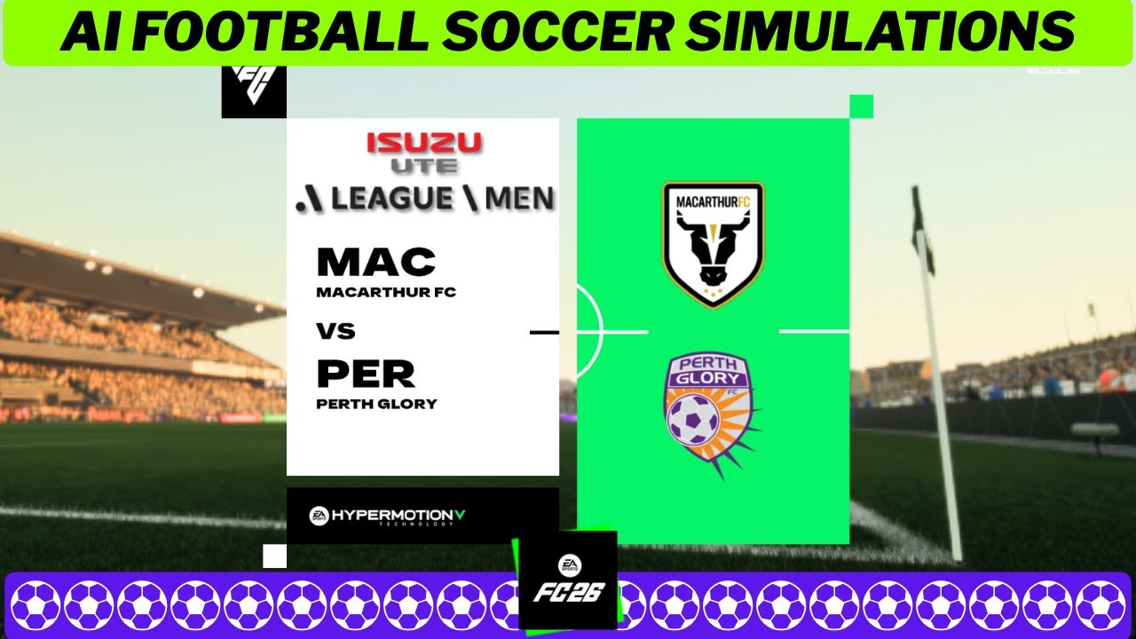 MACARTHUR vs PERTH GLORY ⚽ A-League Men 2025/26 Matchday 16 🟩 FC 26 Simulation