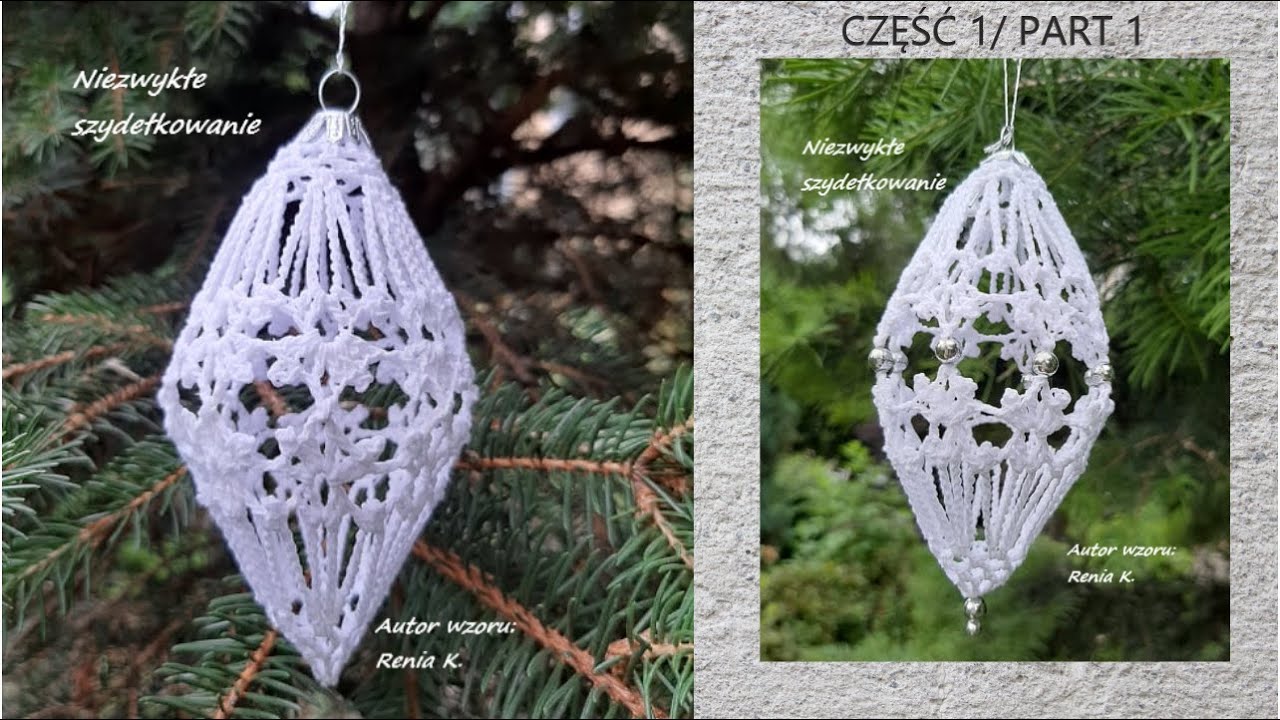 Bombka szydełko 12 cm . Autor wzoru/ Author  Renia K. Christmas ball crochet tutorial. NO.1
