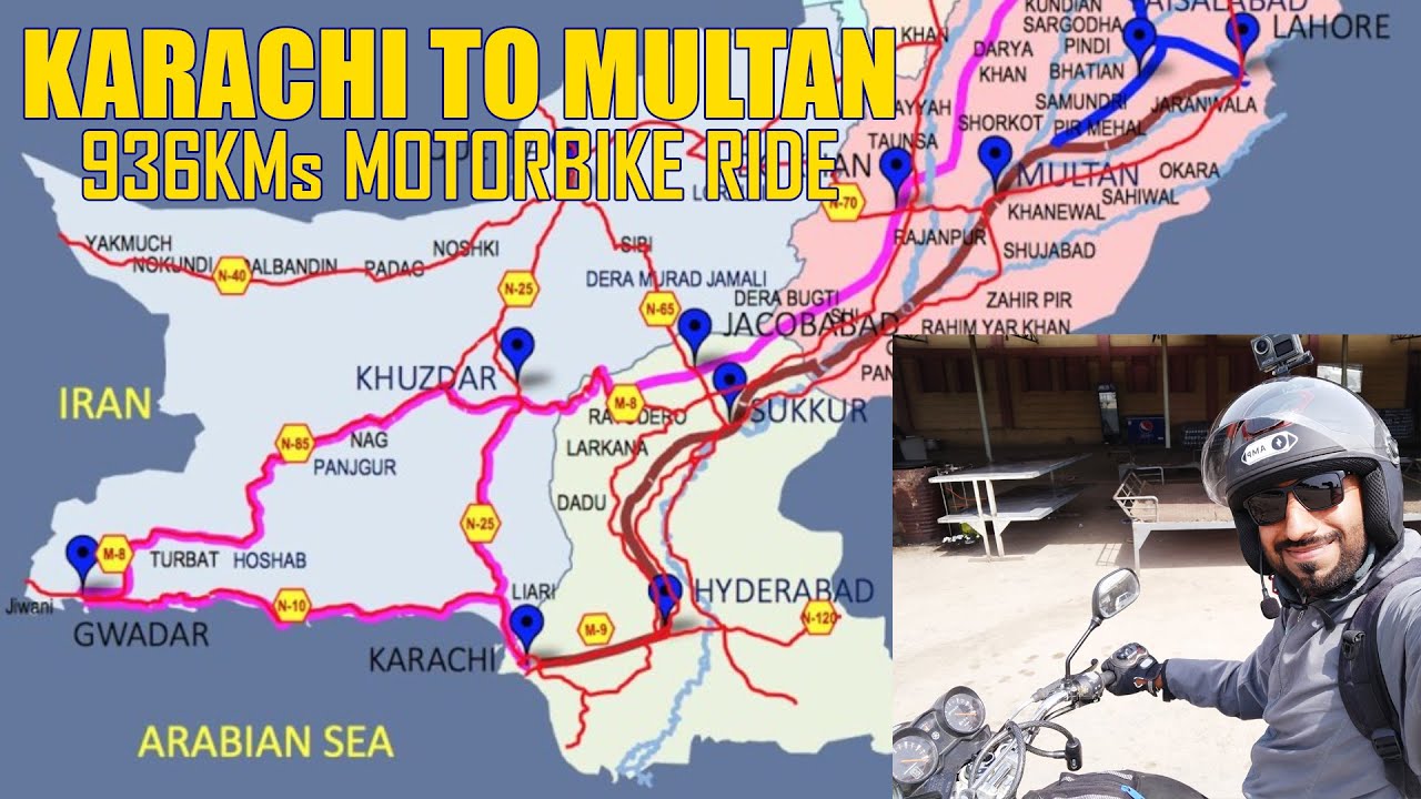 Karachi to Multan Epic 936KMs Motorcycle Ride on Yamaha YBR125G | ALMANI: The Free Radical