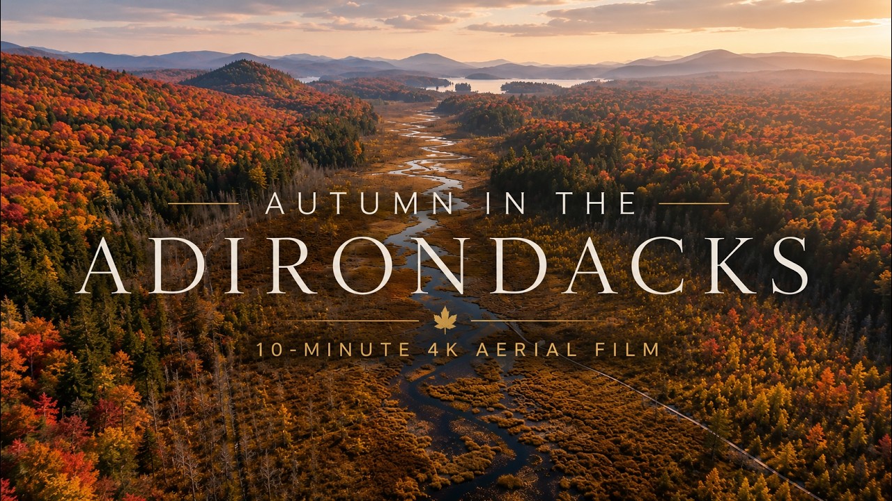 Adirondack Fall Foliage 4K | Relaxing Drone Video of Autumn Colors