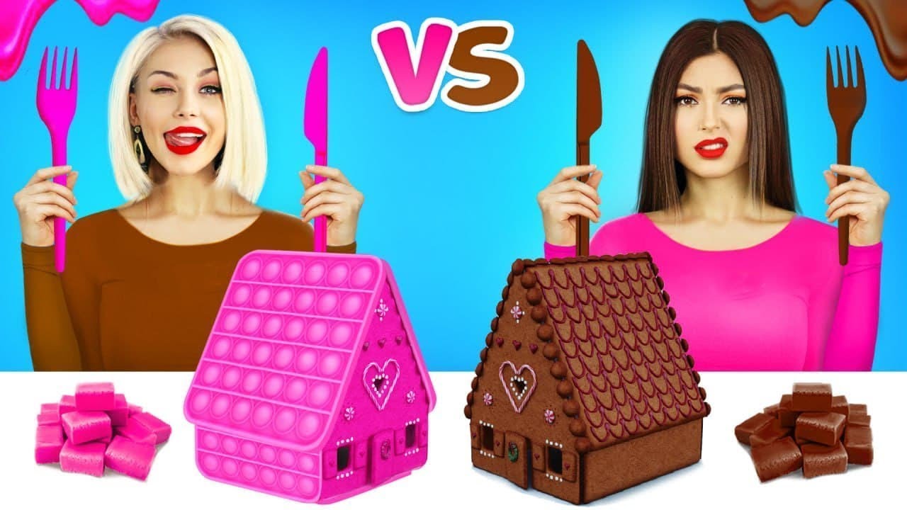 Wyzwanie Guma Balonowa Vs Czekolada! Słodycze & Dmuchanie Gigantycznej Gumy Balonowej by RATATA