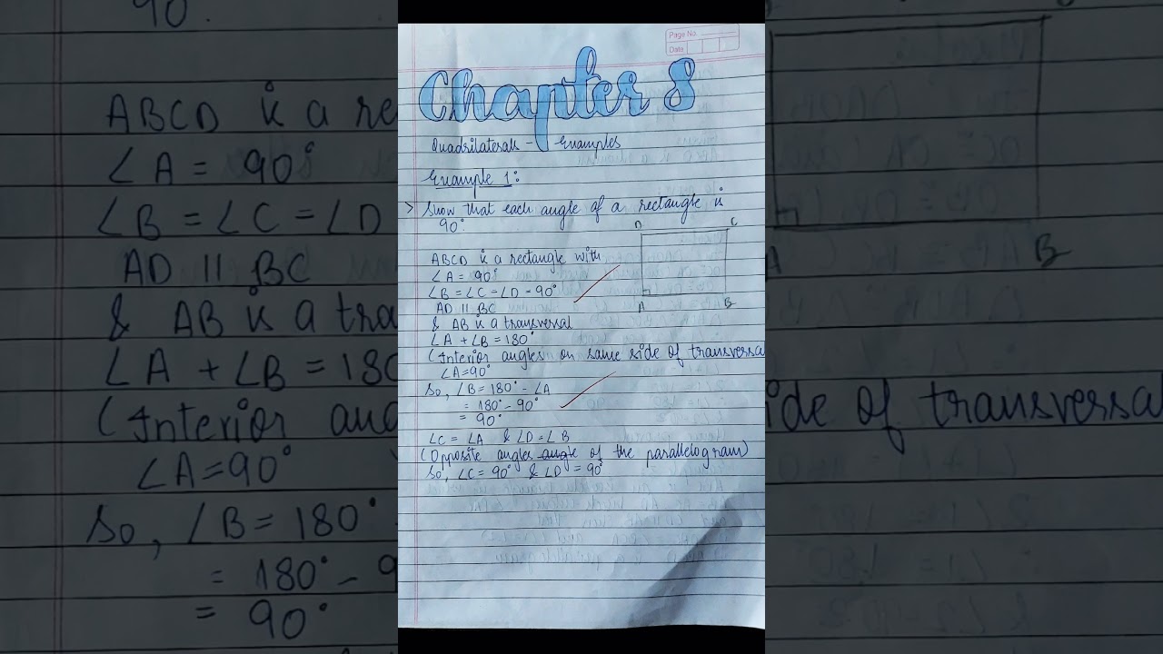 Show that each Angle of a Rectangle is 90 degree #shorts #maths #viralvideo #ncert #class9