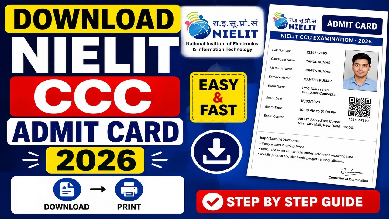 How to Download NIELIT CCC Admit Card 2026 | CCC Admit Card May - June 2026 Out &ndash; Download Link