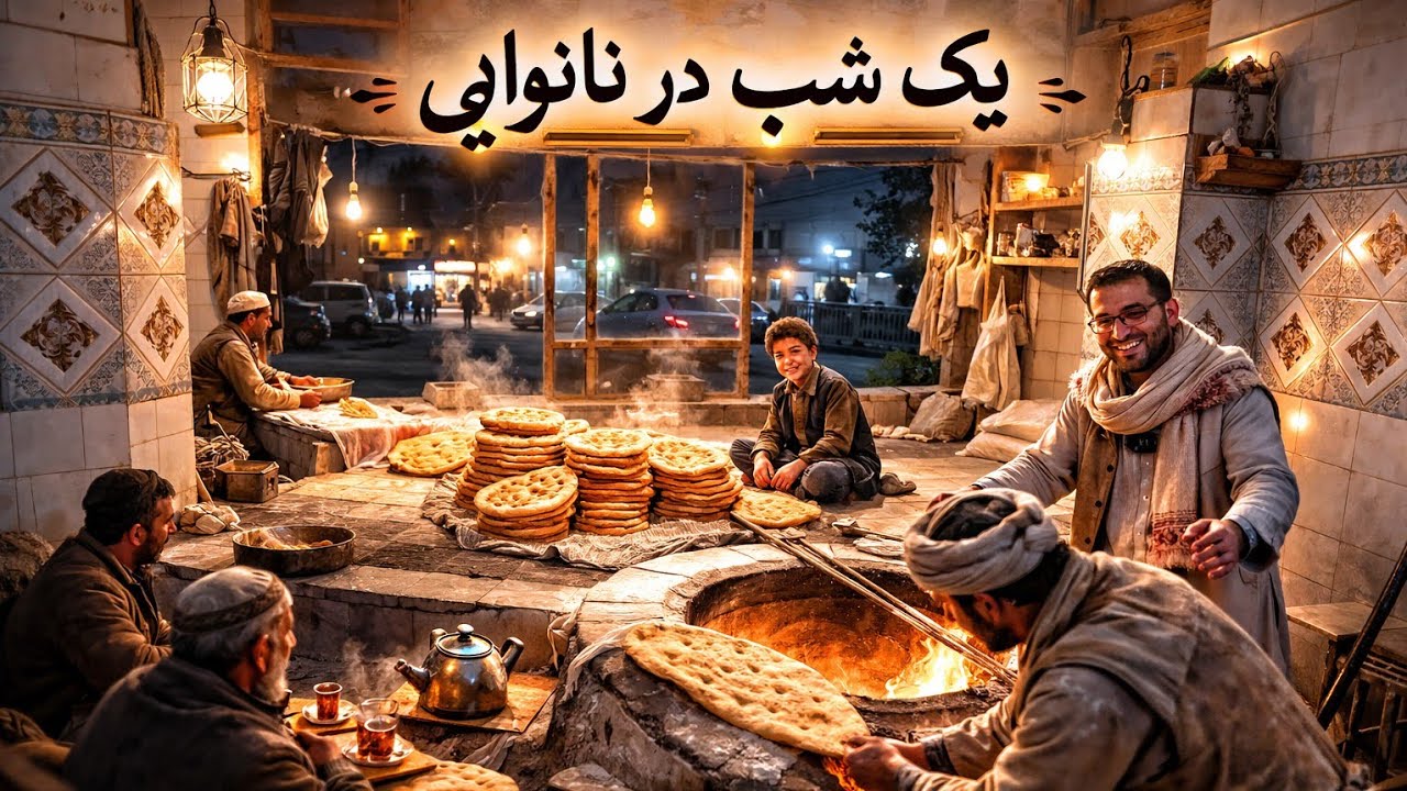 افطاری : مهمانی لالا زبح الله در نانوایی برای بچه‌های تیم ما 