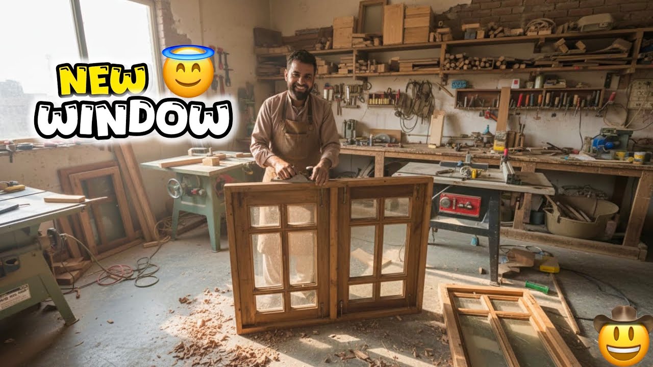 Incredible Recycling Process Of wood To Make New Iron Window | Amazingly Skill