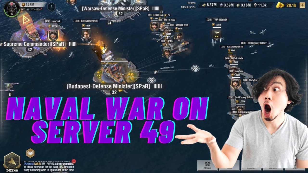 Warpathfinder: First naval war on server 49 (how to attack a base)