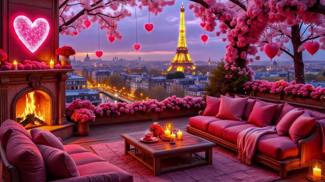 Happy Valentine's Music💝Soothing Piano Music & Fireplace for Valentine's Day 🎵Soft Piano & Love Mood
