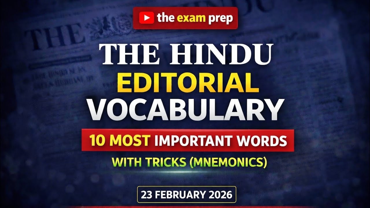 The Hindu Editorial: Daily 10 Vocabulary Words |23rd February #bankexamenglish 