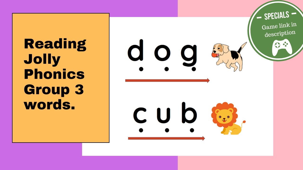 Jolly Phonics group 3| Dot reading| CVC words| Blending| Game included