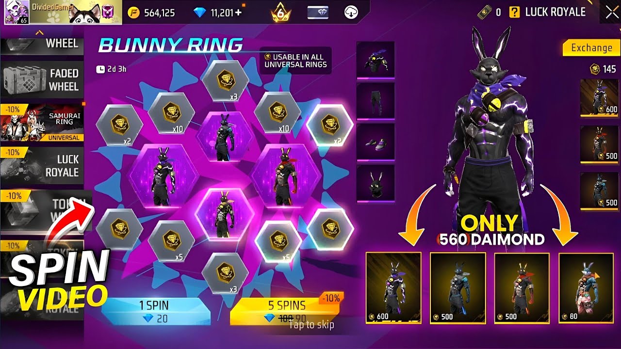 Bunny Ring Event Spin 💎🤯 Free Fire 2026 l Free Fire New Event l Ff New Event l Bunny Bundle Return