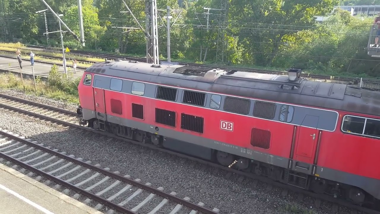 BR 218 429-9 und 218 415-8 Abfahrt Göppingen Bahnhof