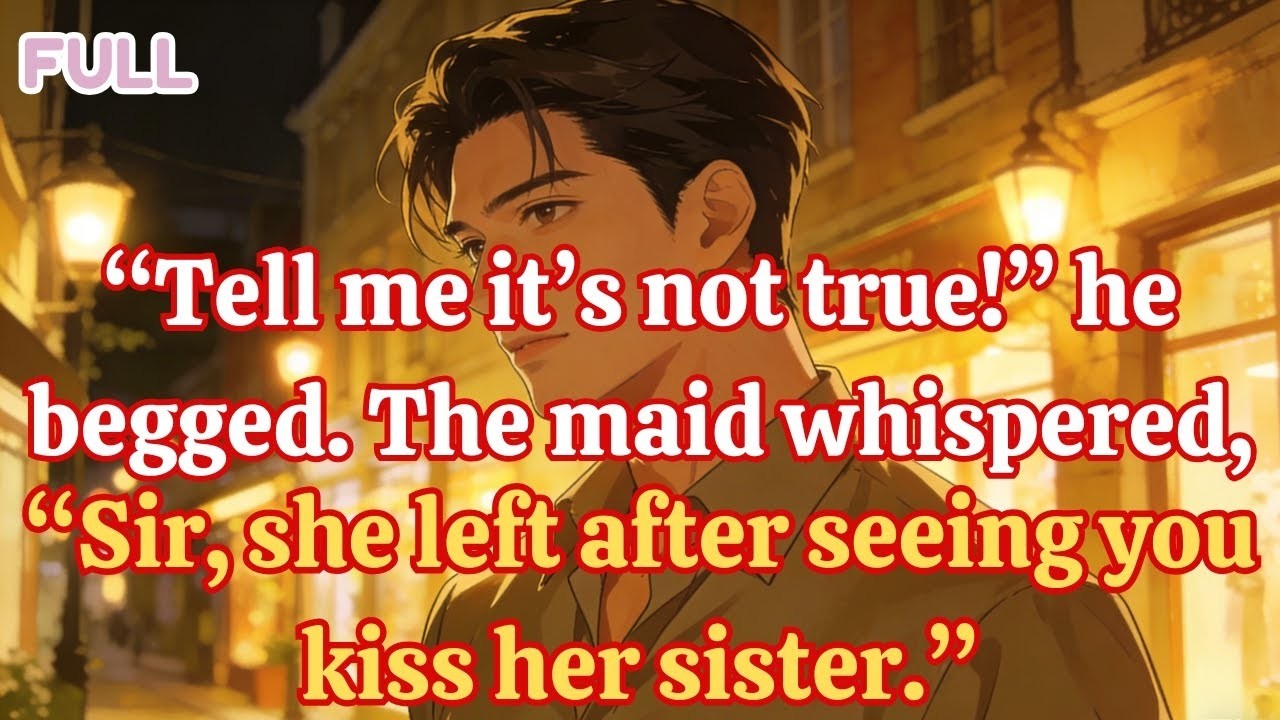 Tell me it’s not true! he begged  The maid whispered, Sir, she left after seeing you kiss her sister