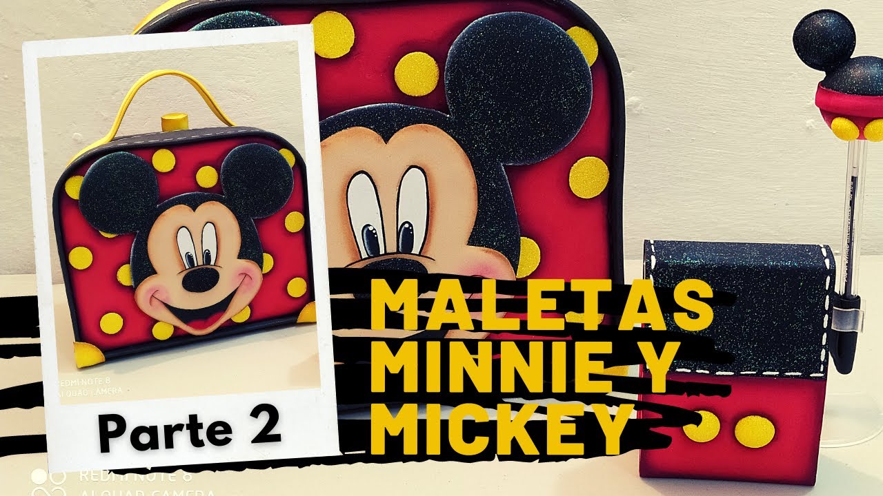 Maleta de foami o Goma eva Minnie y Mickey Parte 2/ DIY foami and cardboard suitcase Minnie