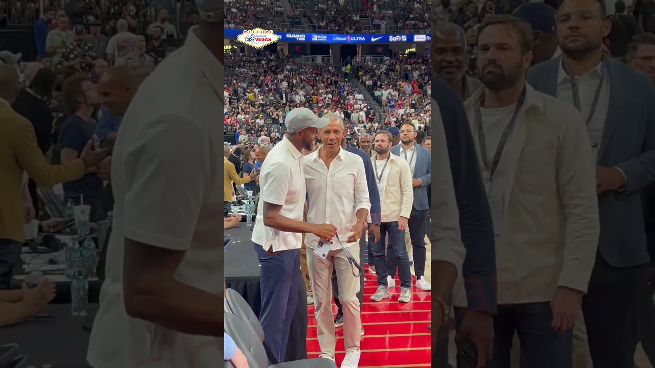 Obama Courtside with Andre Igoudala 🤯