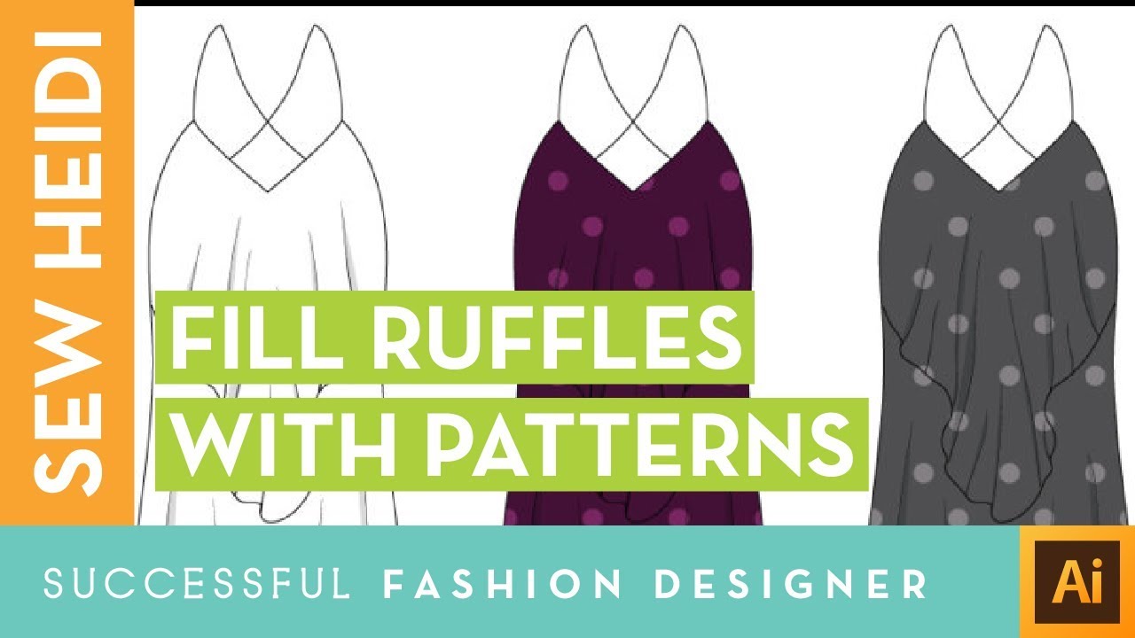 How to Draw Ruffles Filled with Repeating Pattern Swatches in Illustrator