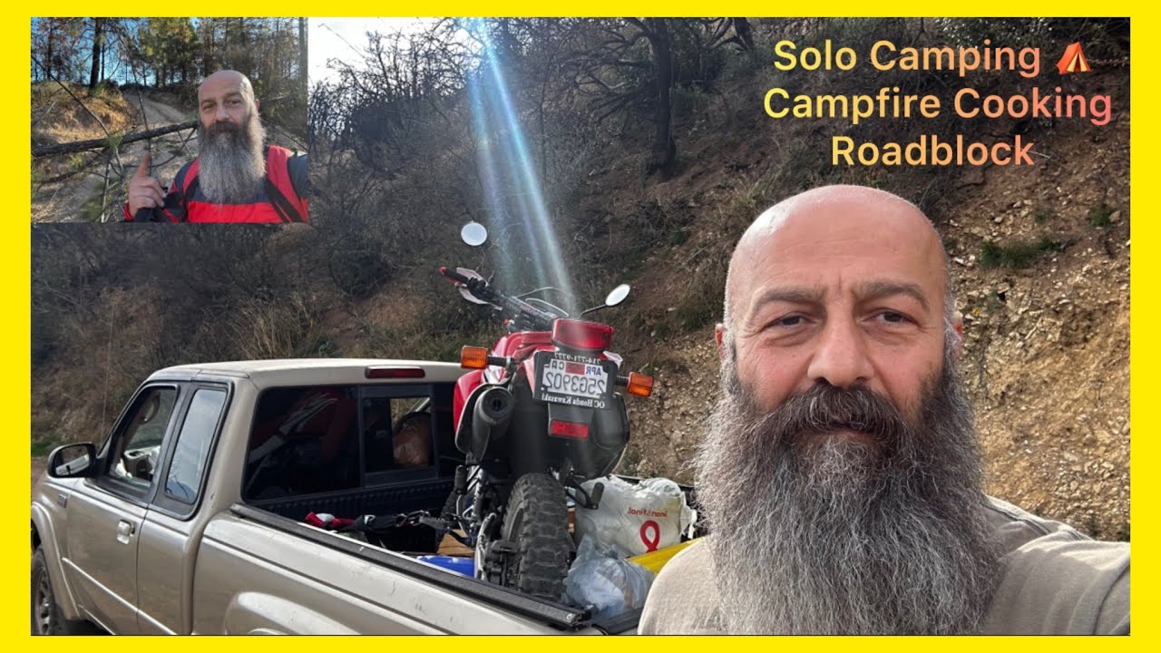 Solo Camping Gone Unexpected: Roadblock, Campfire 🔥 Cooking, Target Shooting & Surprise Visitor 