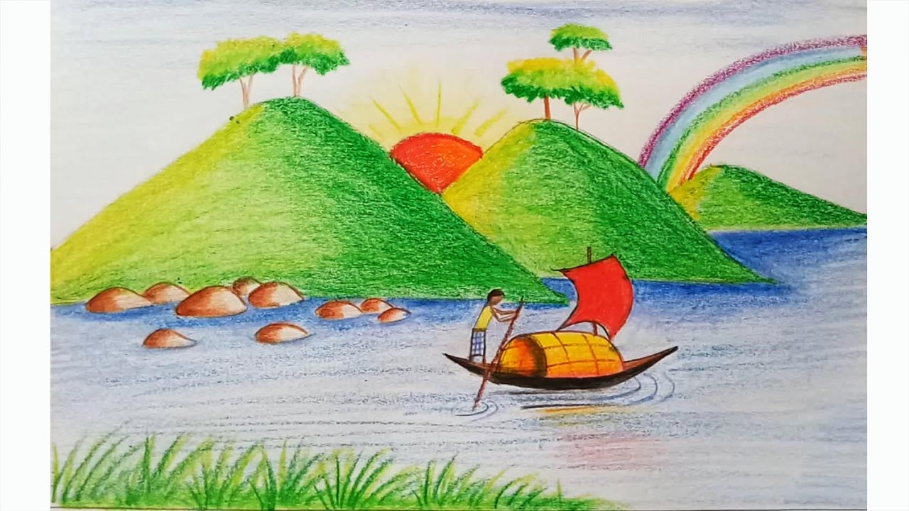 How to draw scenery of mountain Step by step (very easy) || Art video