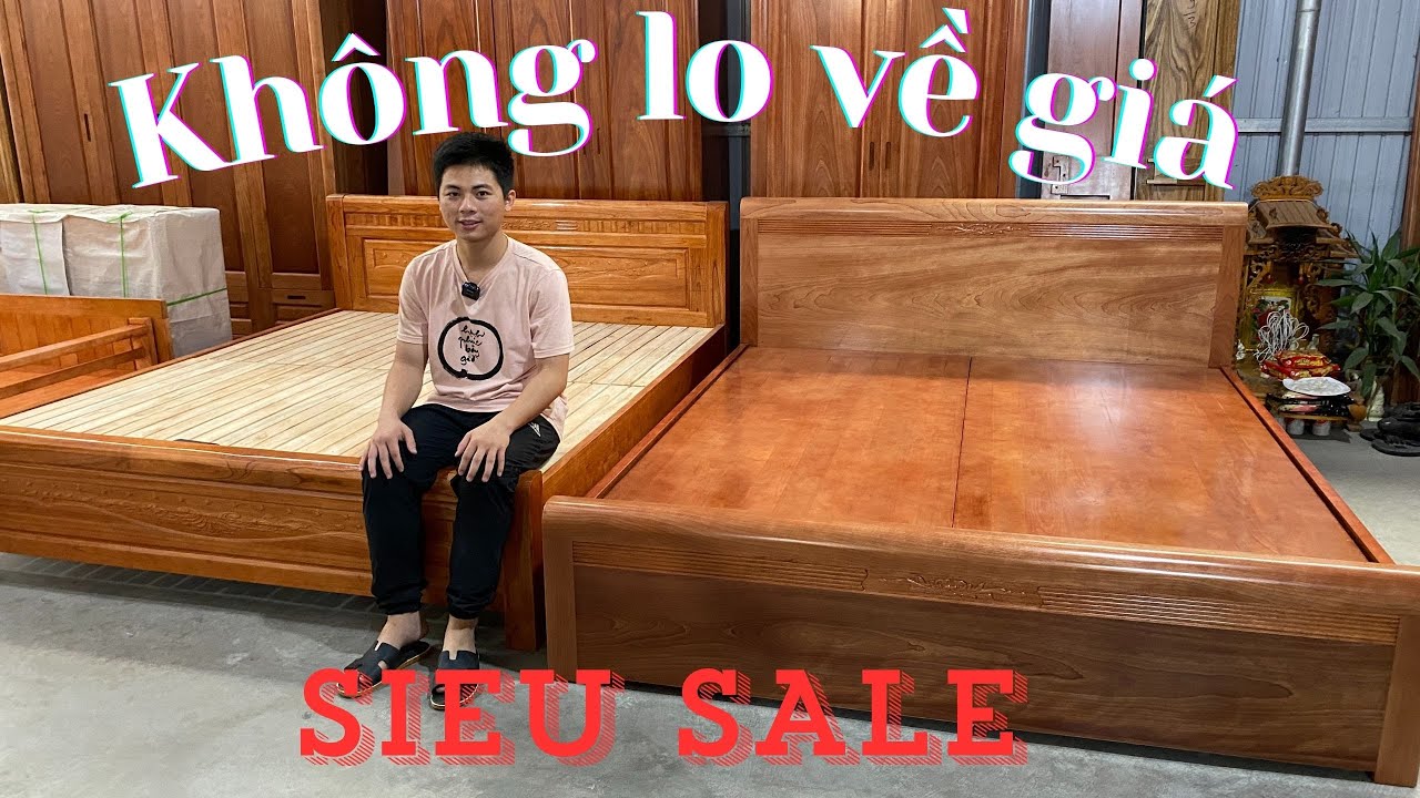 GIÁ RẺ - 2 mẫu Giường Ngủ 1m8 x 2m gỗ xoan ta & gỗ xoan đào.