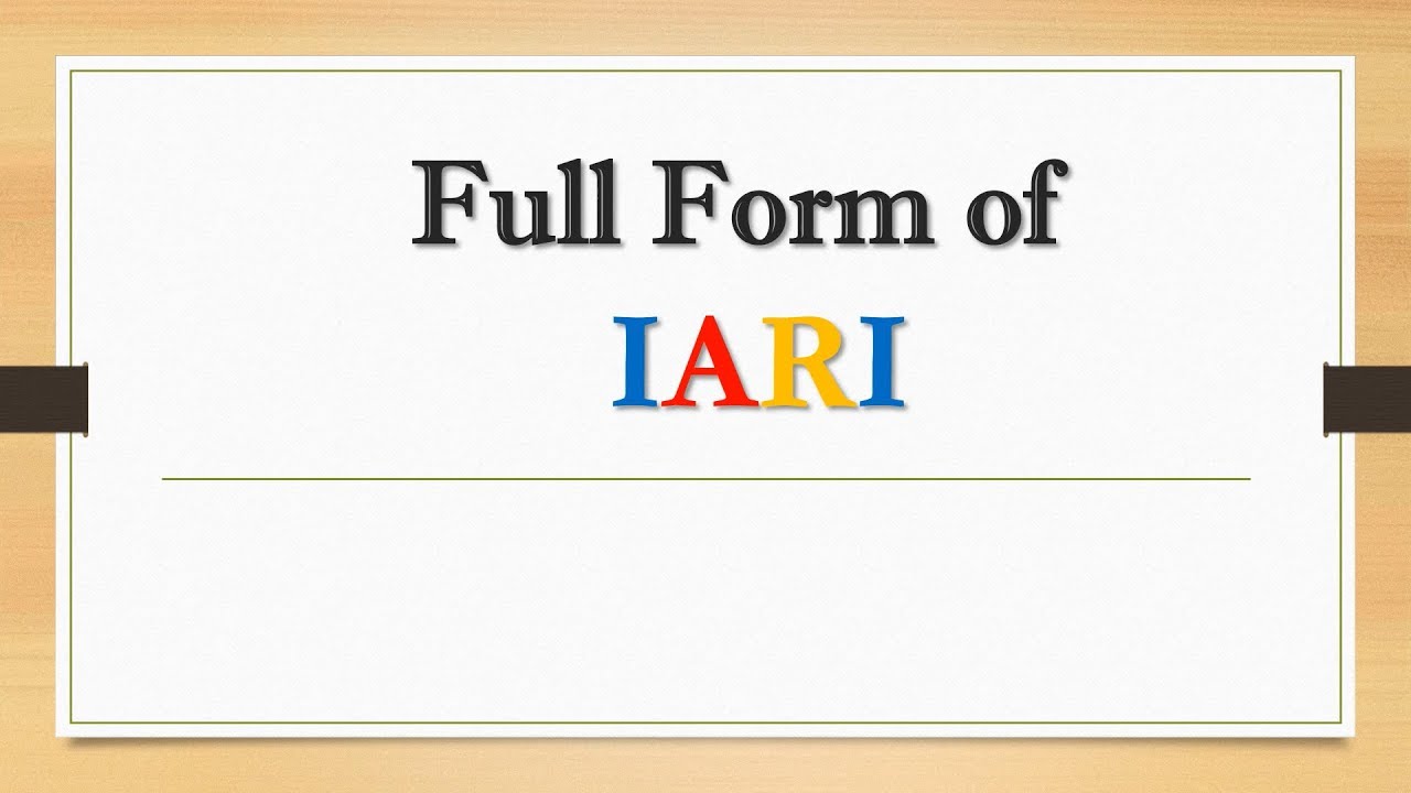 Full Form of IARI || Did You Know?