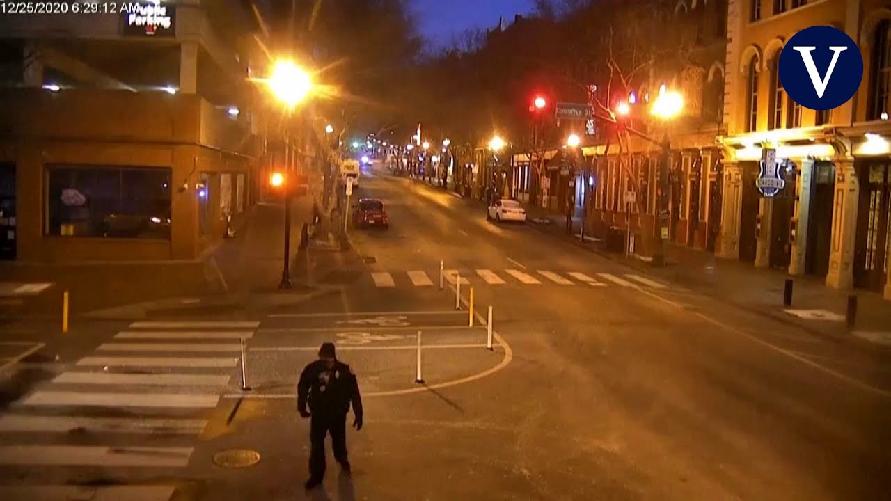 Las cámaras de seguridad captan el momento de la explosión de la bomba en Nashville