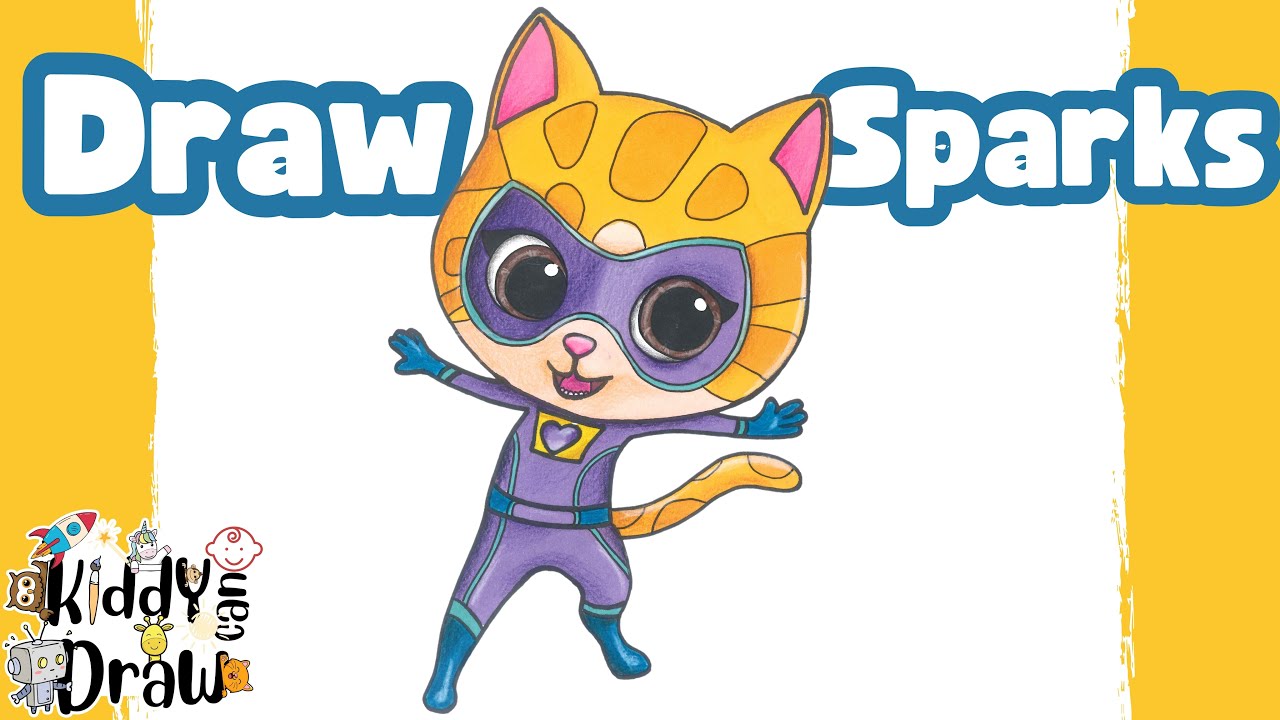 How to Draw Sparks from SuperKitties – Easy Step-by-Step!