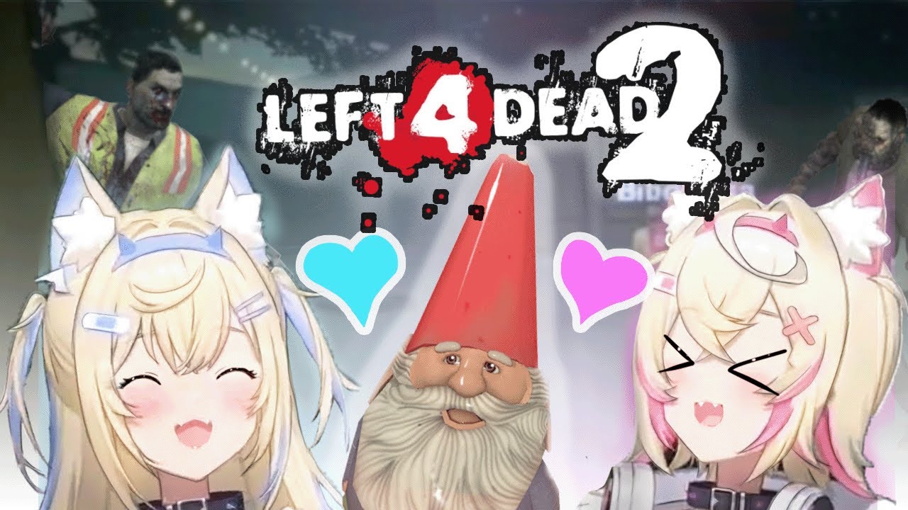 Holo Advent нянчится с Фувамоко и их гномом в L4D2