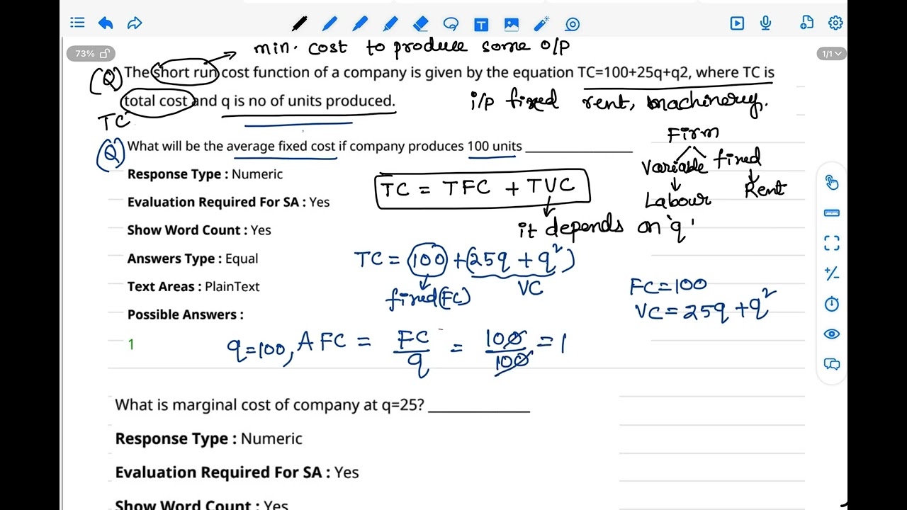 Q10(FC,VC,AVC,AFC,MC) ,#Fixedcost ,#variablecost,#MarginalCost ,#iitmbs ,#AverageCosts,#AFC ,#AVC