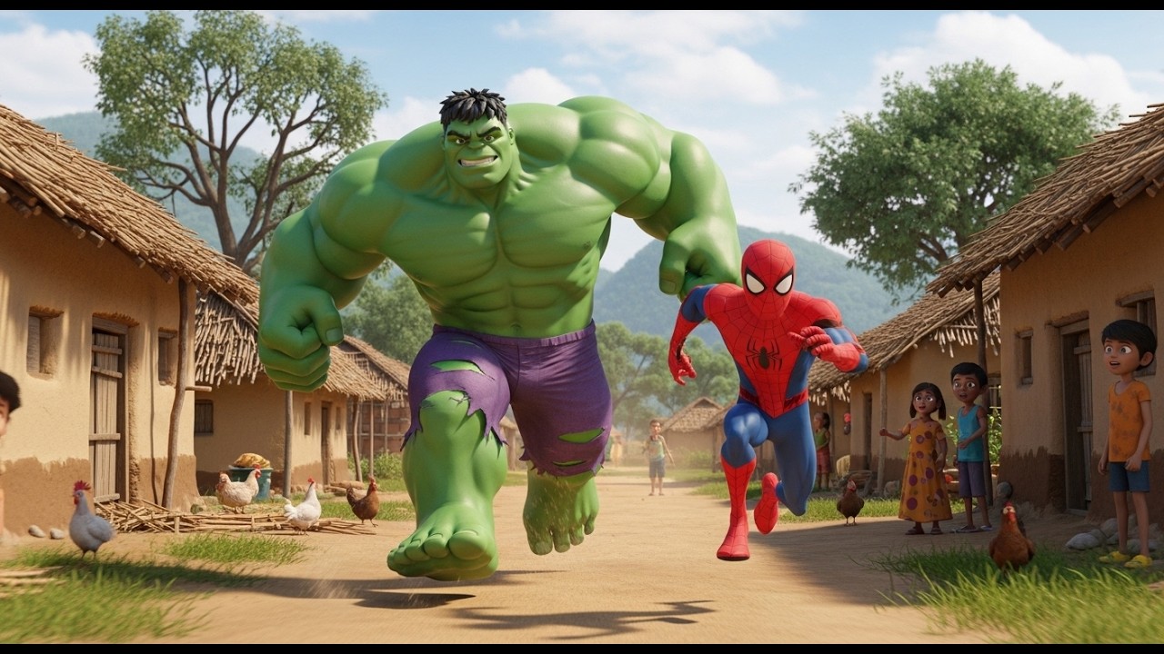 Hulk VS Spiderman Running Contest | Hulk and Spiderman Cartoon 